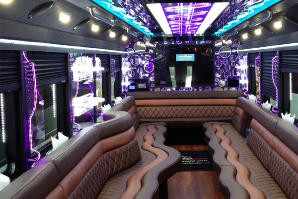 40 Passenger Party Bus Interior