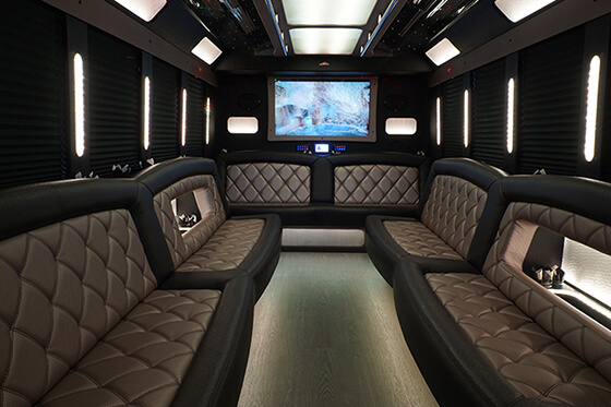 Inside limousine 28 passenger